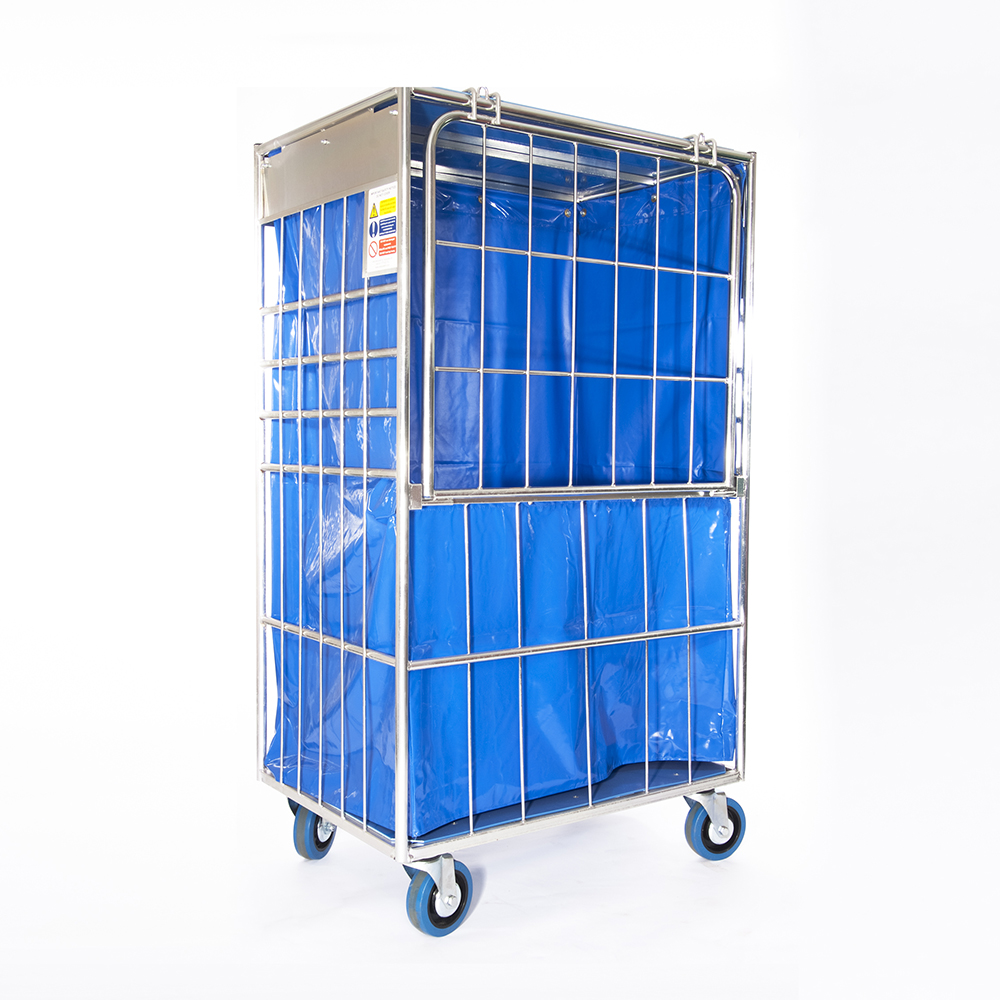 Roll container para lavandaria - 900x665x1660mm - Portão Frontal articulado