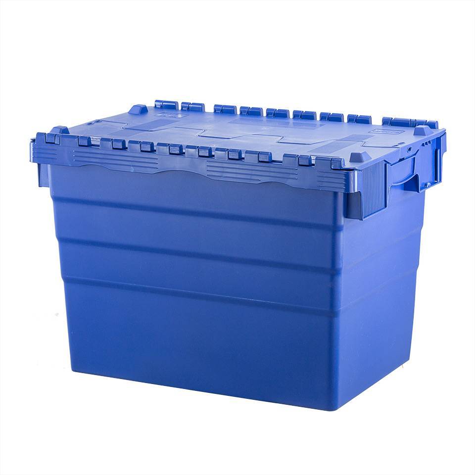 Caixa de plástico com tampa - 78 Litros - 600x400x416mm - para distribuição